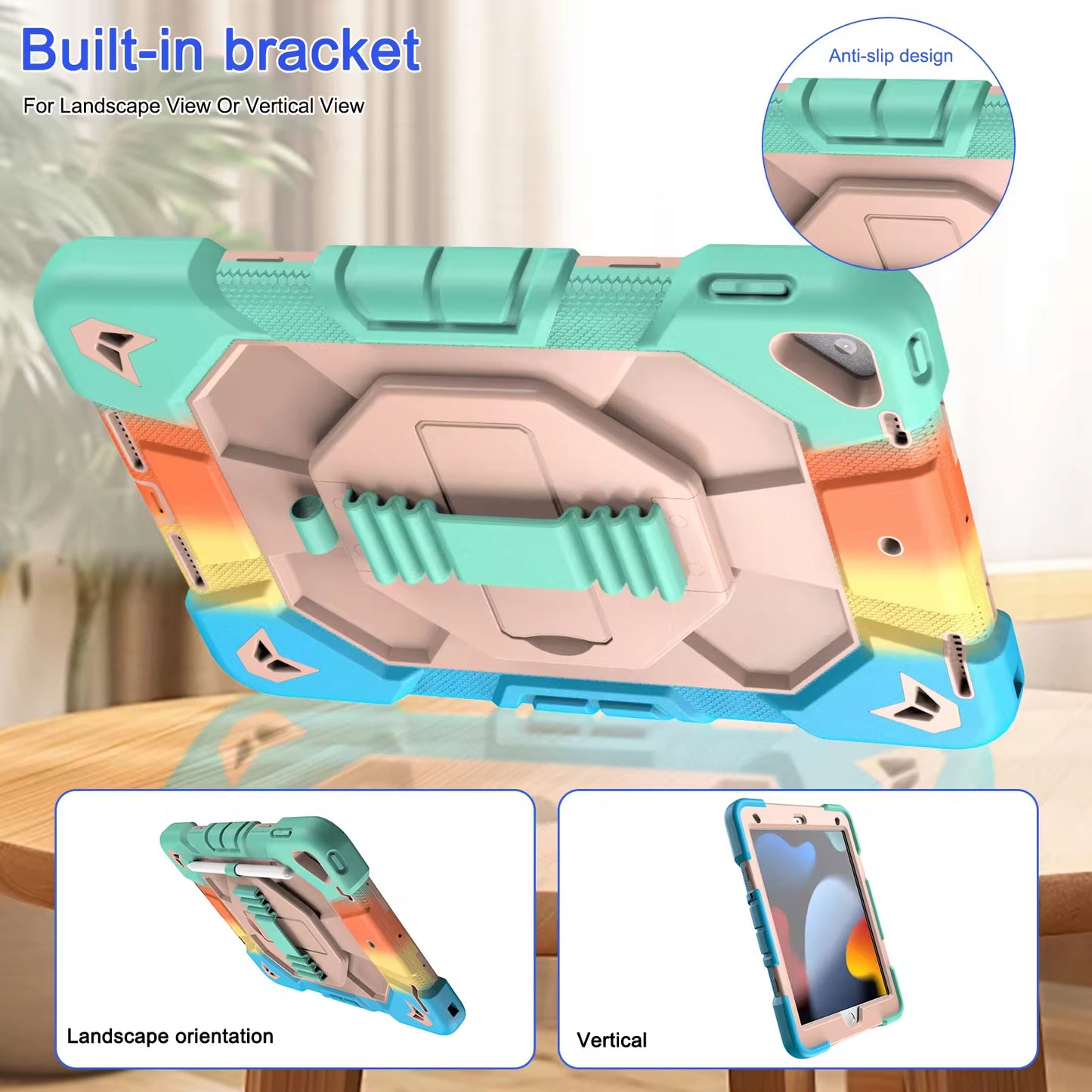 Wrist 360 Strap Tablet Cover Case For iPad 7/8/9th 10.2 inch
